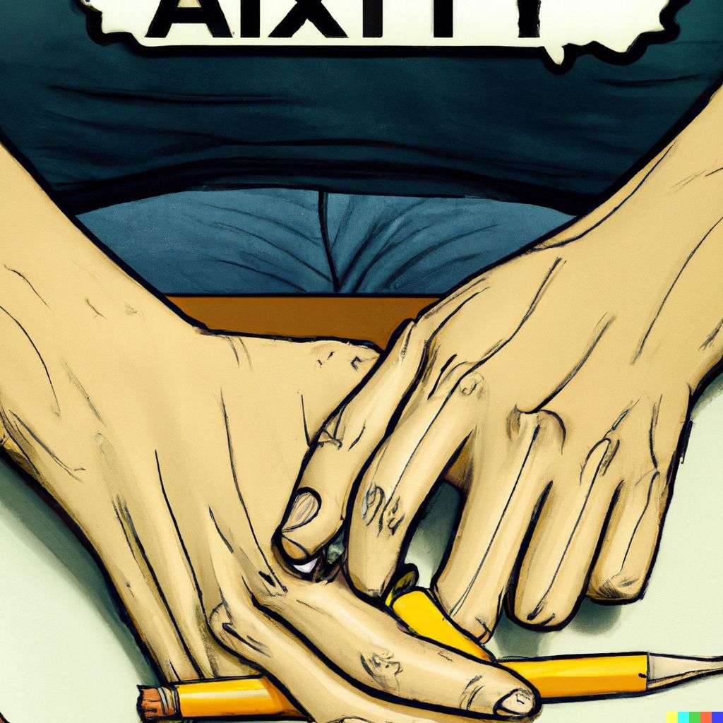 a representation of anxiety, comic book illustration, realism style